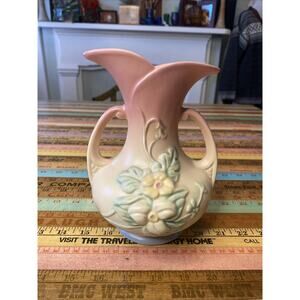 Vintage 1949 Hull Art Pottery Woodland Vase W8-7 1/2" USA Floral Double Handle C